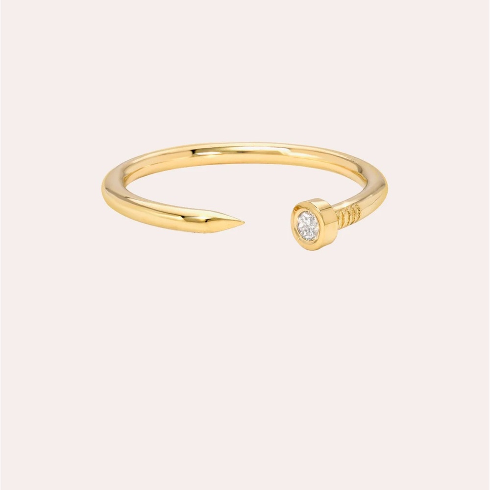 Zoe Lev Diamond Nail Cuff Ring